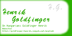 henrik goldfinger business card